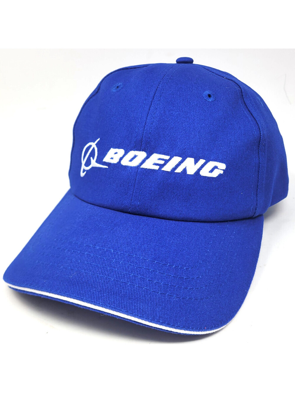 Boeing Logo Embroidered Baseball Cap Royal Blue Adjustable Strap Hat